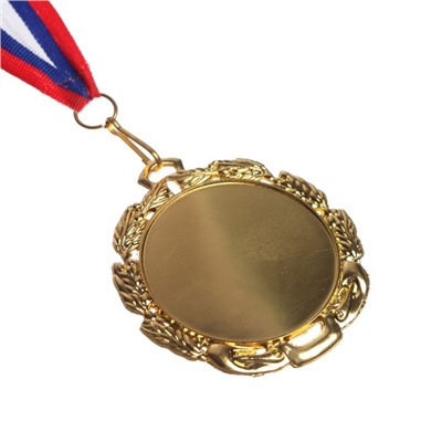 Медаль под нанесение 009, d= 7 см. Цвет золото. С лентой