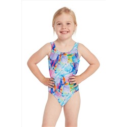 Zoggs Kids Girls Blue Scoopback Swimsuit