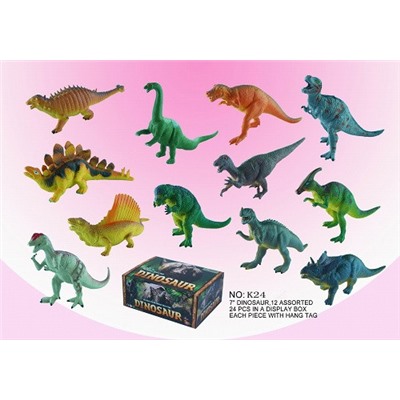 Набор фигурок динозавров "Дино", 18 см, 24 шт./уп., 41х26х14 см