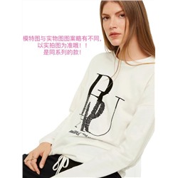 Модная и универсальная европейская и американская хлопчатобумажная футболка с длинными рукавами, вышитая бисером. Экспорт. Comm*a