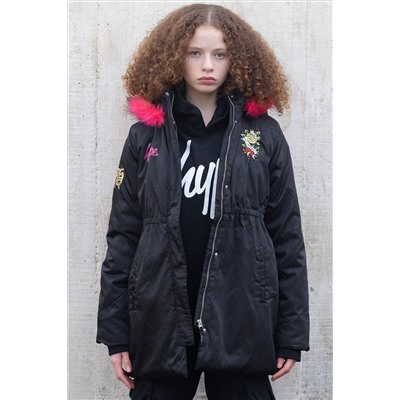 Hype X Ed Hardy Kids Black Tiger Puffer Jacket