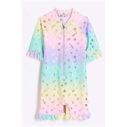 River Island Girls Rainbow Shell Rashsuit