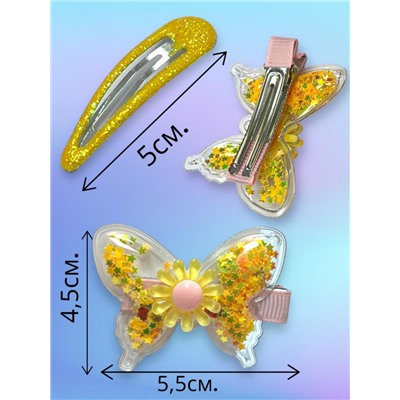 Набор детских аксессуаров для волос (уточка 1 + тик-так 2) НД11 тип 2