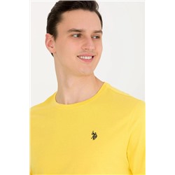 Мужская темно-желтая базовая футболка с круглым вырезом Неожиданная скидка в корзине