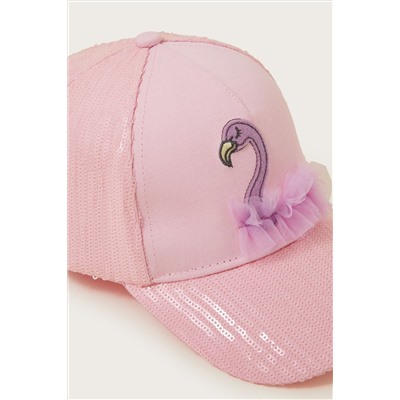 Monsoon Purple Sequin Flamingo Cap