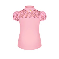 Розовый школьный джемпер (блузка) для девочки 59934-ДШ19