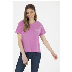 Женская фиолетовая футболка с круглым вырезом Неожиданная скидка в корзине