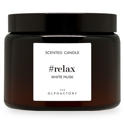 Свеча ароматическая The Olphactory, Relax, White Musk, 60 ч