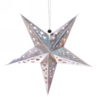 Украшение подвесное "Сияние звезды" 45 см, Серебро
