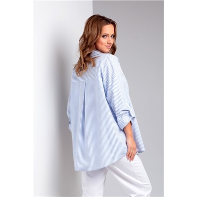 Рубашка Liona Style 897 голубая полоска