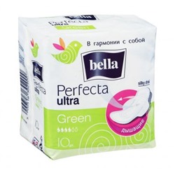 Гигиенические супертонкие прокладки bella Perfecta Ultra Green 10 шт. (новая коллекция)