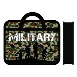 Папка на молнии с ручками А4 (ПМ-А4-25) "Military" тканевая окантовка