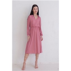 24312 Платье с воротником розово-красное (40,42)