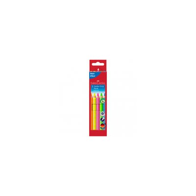 Карандаши цветные Faber-Castell "Jumbo Grip Neon", 05цв., неон, трехгр., утолщ., заточ., картон, европодвес