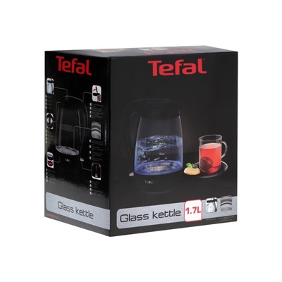 Чайник электрический TEFAL KO450832, стекло, 1.7 л, 2400 Вт, чёрный