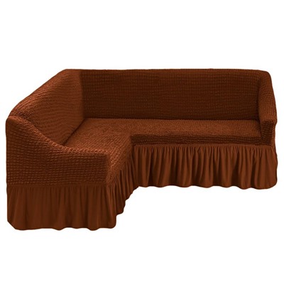 Чехол на угловой диван, цвет коричневый
