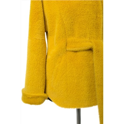 01-10940 Пальто женское демисезонное (пояс) Ворса желтый