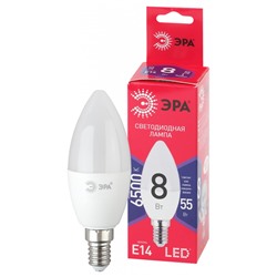 Нарушена упаковка.   Светодиодная лампа E14 8W 6500К (холодный) Эра LED B35-8W-865-E14 R () Б0045341