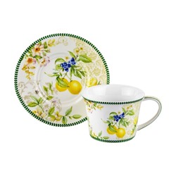 Чайн. пара 2 пр. 270 мл 12,5*9,5*7 см "Лимоны" NEW BONE CHINA