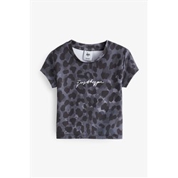 Hype. Kids Mono Leopard Print Black T-Shirt