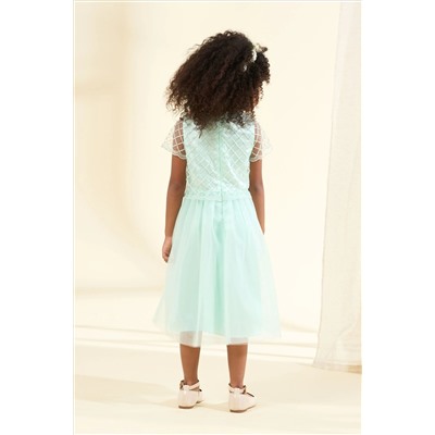 Angel & Rocket Green Anya Beaded Tulle Dress