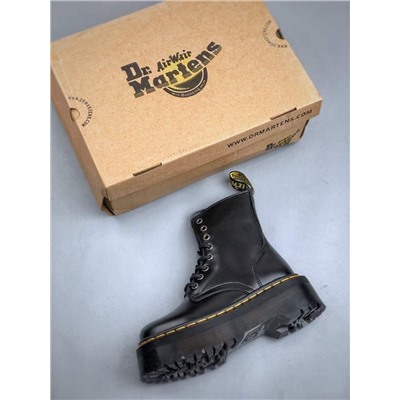 Ботинки Dr. Martens Martin Martin boots 1462 на молнии с высоким берцем и восемью отверстиями, плотная кожаная подошва черного цвета