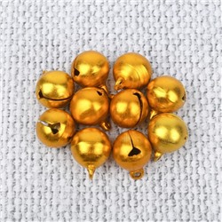 Бубенчики для рукоделия, набор 10 шт., размер 1 шт. — 1,4 см, цвет золотистый