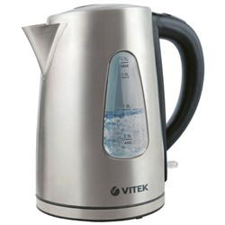 Чайник электрический Vitek VT-7007ST, металл, 1.7 л, 2200 Вт, серебристый