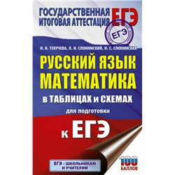 ЕГЭ. Русский язык. Математика в таблицах и схемах для подготовки к ЕГЭ Текучева И.В., Слонимский Л.И., Слонимская И.С.