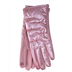 Комбинированные женские перчатки, цвет розовый