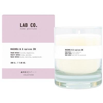 Свеча ароматическая Lab Co, Magnolia&Spices, 40 ч