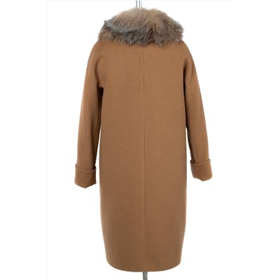 02-3190 Пальто женское утепленное Пальтовая ткань Кэмел