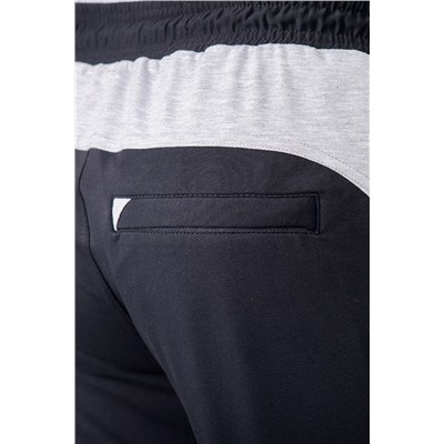 Спортивные брюки М-1224: Тёмно-синий / Серый меланж