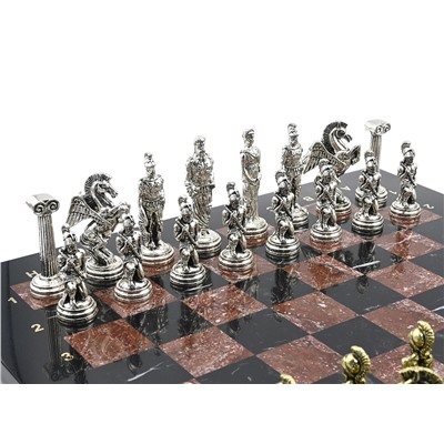 Шахматы подарочные с металлическими фигурами "Агамемнон", 450*450мм