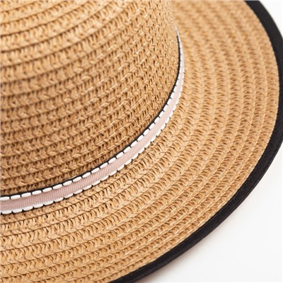 Шляпа для девочки MINAKU "Леди", размер 52-54, цвет бежевый