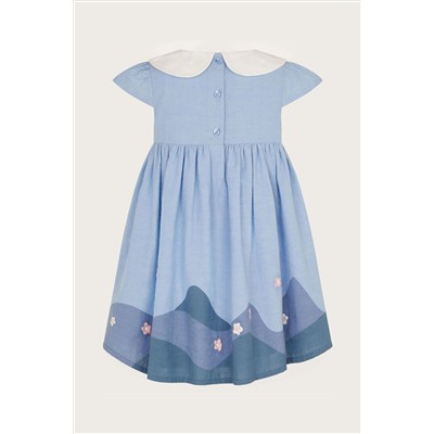 Monsoon Blue Baby Applique Chambray Dress