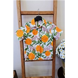 Рубашка для мальчика с оранжевым узором KCGM10279