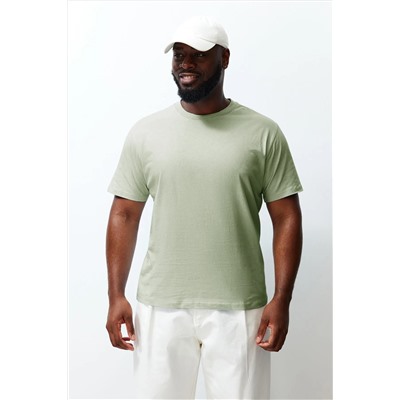 Удобная базовая футболка размера «мята» Slim/Slim Fit из 100 % хлопка TMNSS23TS00132 больших размеров