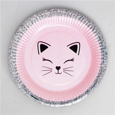 Набор бумажной посуды одноразовый Кошечка»