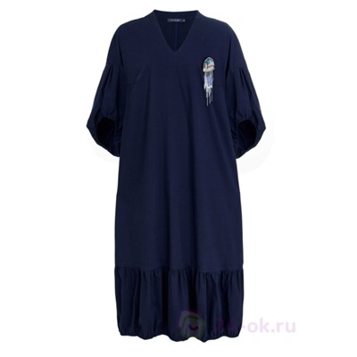 3733 - Темно-синее платье с воланами арт.3733 AVERI