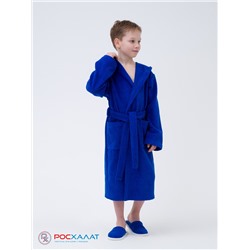 Детский махровый халат с капюшоном синий МЗ-04 (89)
