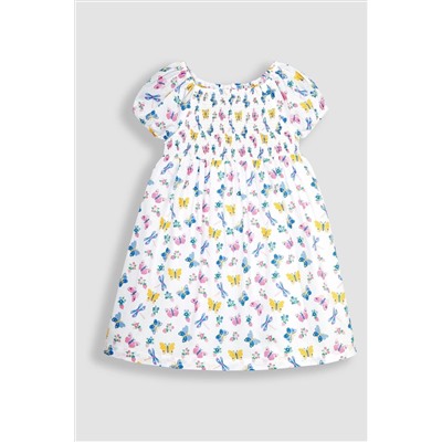 JoJo Maman Bébé Puff Sleeve Smocked Dress