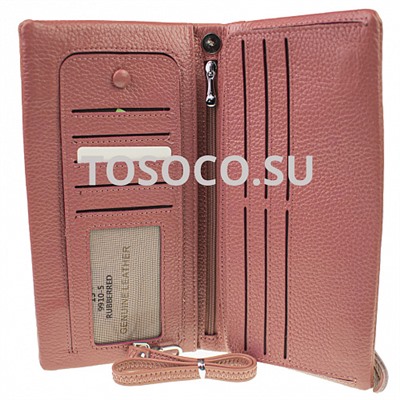 15 9910 pink кошелек GENUINE LEATHER натуральная кожа 9x19x2