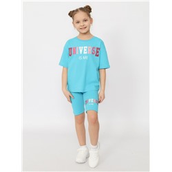 CSKG 90249-40-408 Комплект для девочки (футболка, бриджи),бирюзовый