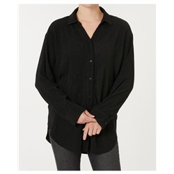 Bluse in Schwarz Janina, Knopfleiste