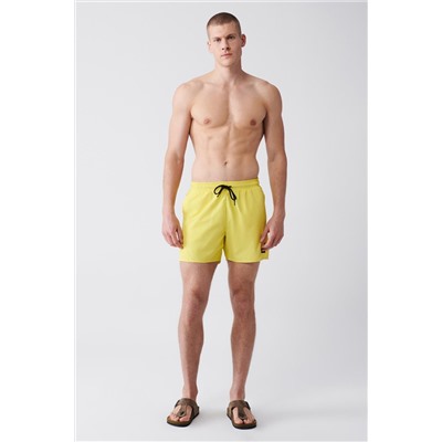 Желтый купальник, шорты для плавания, быстросохнущие, стандартного размера, однотонные