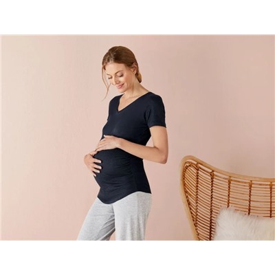 esmara® Damen Umstands-T-Shirt, mit seitlicher Raffung für den wachsenden Babybauch