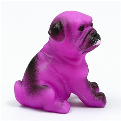 Игрушка пищащая "Маленький друг" для собак, бульдог, 9 см, фиолетовая