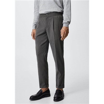 Pantalón fluido cintura elástica -  Hombre | MANGO OUTLET España