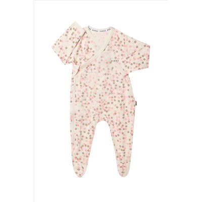 Bonds Pink Floral Print Wrap Zip Sleepsuit